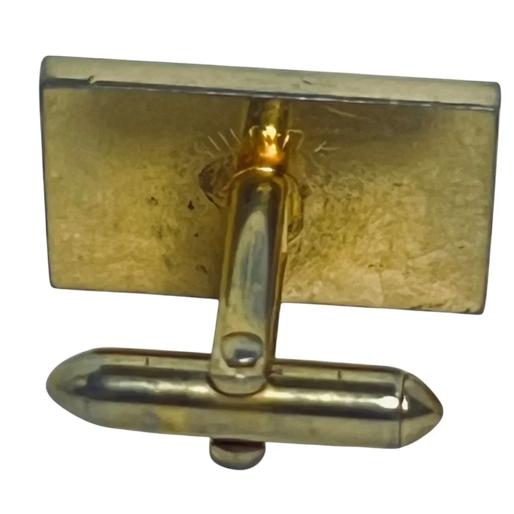 Vintage Swank Textured Gold Tone Rectangle Cufflinks (1318)